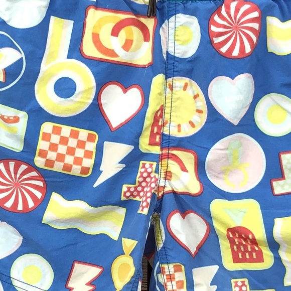 Crewcuts x Kids Made Modern Blue Candy Print Swim Trunks Size 10 - Picture 3 of 12